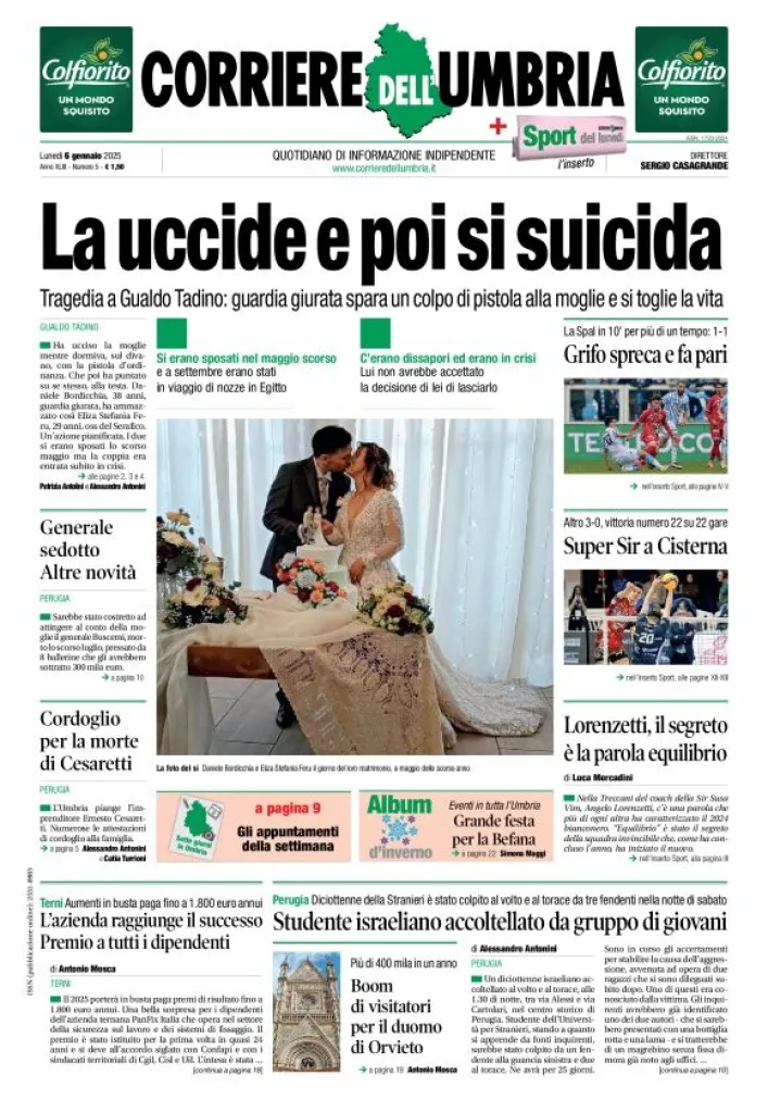 Prima-pagina-corriere umbria-del-2025-01-06